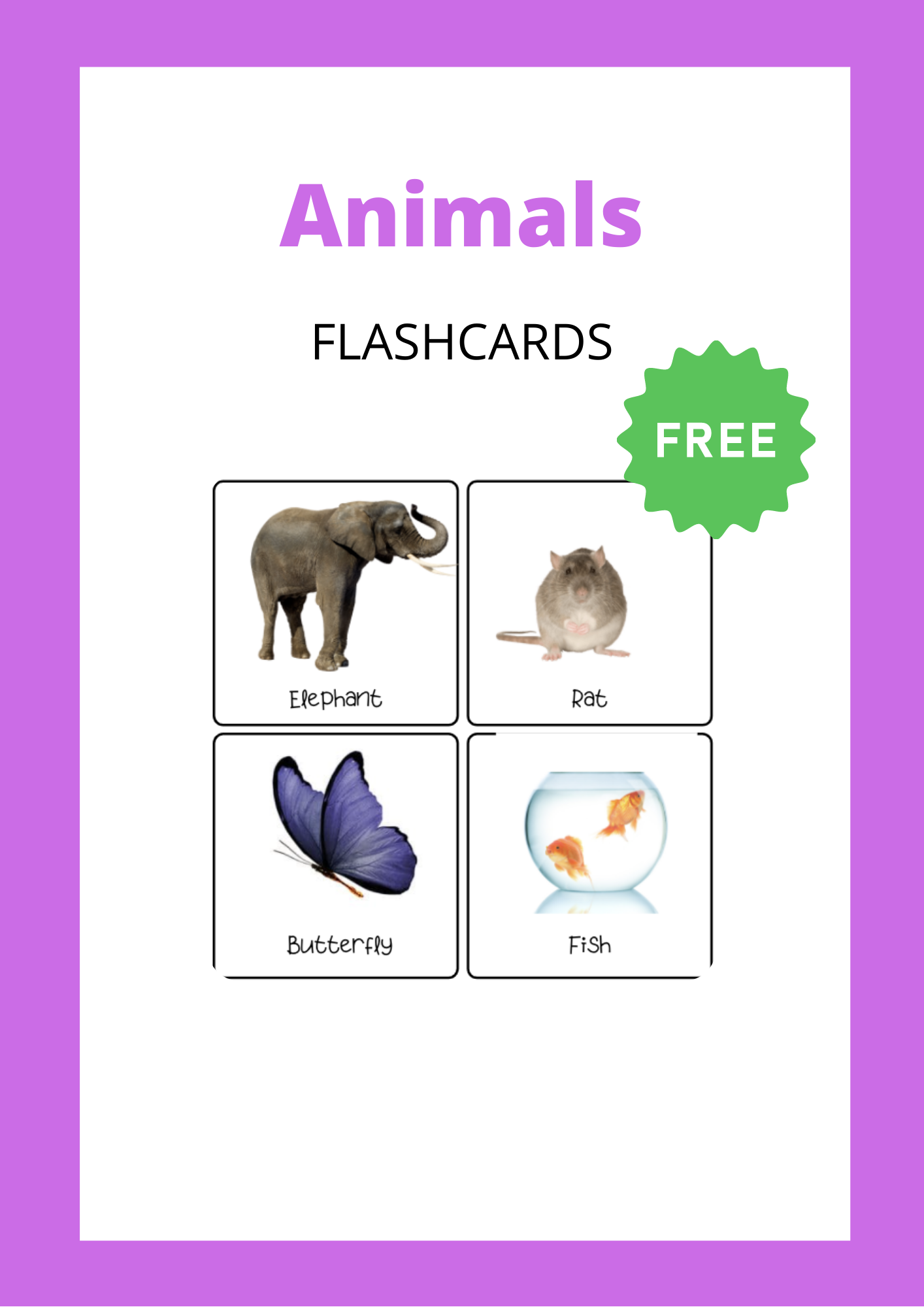 Flashcards-Animals – Words Speech Therapy