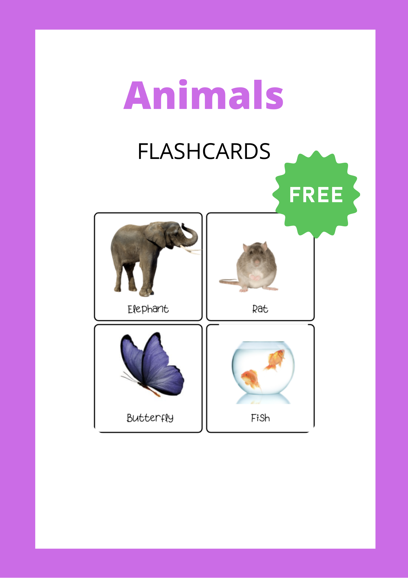 Flashcards-Animals – Words Speech Therapy Flashcards-Animals – Words Speech Therapy