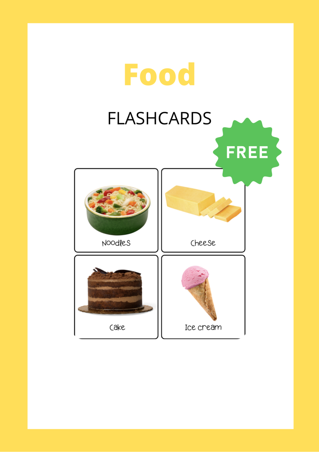Flashcards-Food – Words Speech Therapy